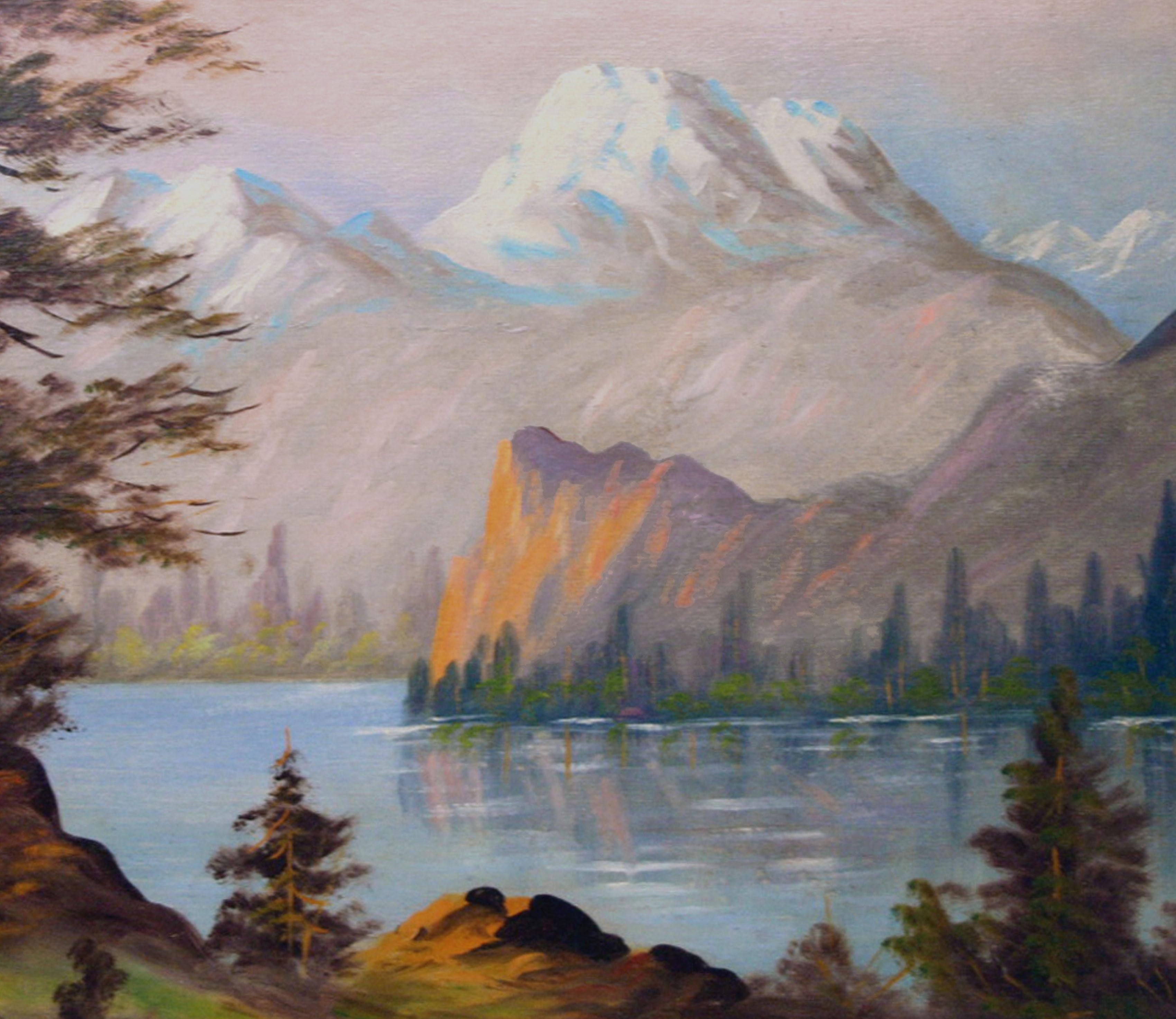 Paisaje montañoso sereno de principios del siglo XX - Painting impresionista estadounidense de Unknown