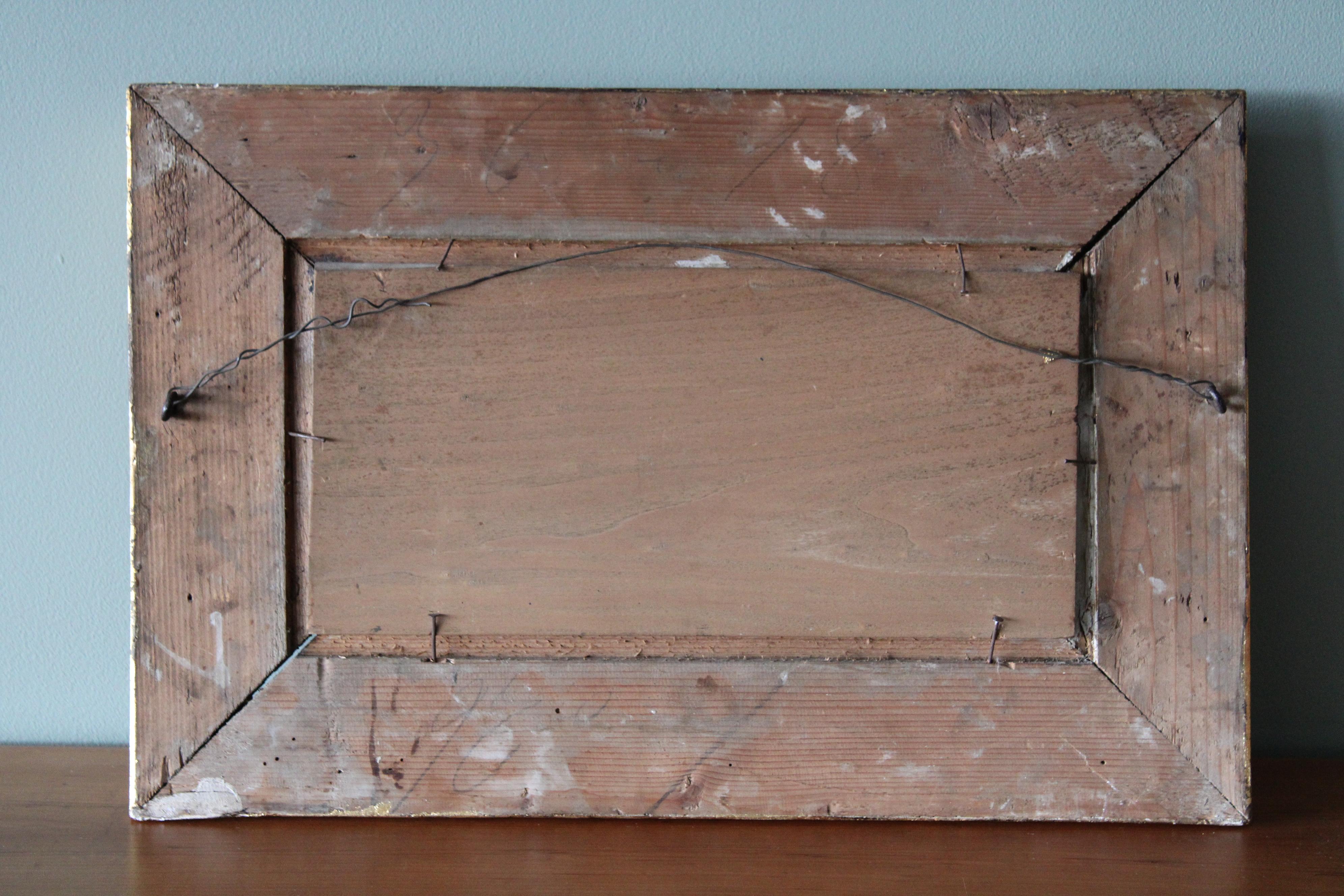 Set di 2 antichi paesaggi Barbizon francesi incorniciati del 1800, Strada di campagna 5