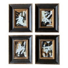 Set of 4 Abstracts in Old Frames 