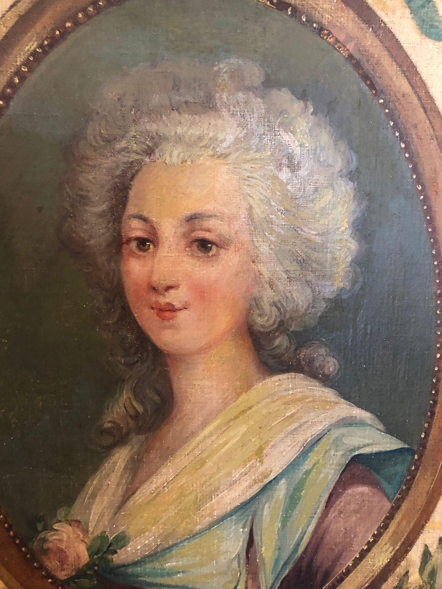 Set von 4 großen französischen Wandtafeln aus dem 19. Jahrhundert, Öl auf Leinwand, Trumeau im Angebot 6