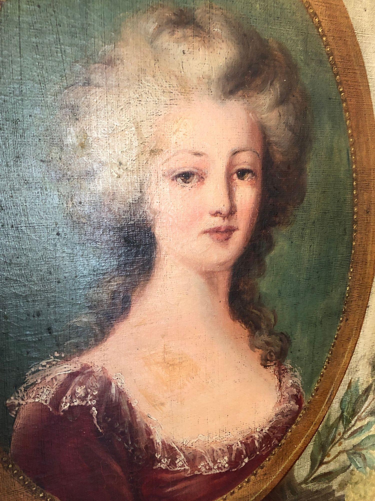 Set von 4 großen französischen Wandtafeln aus dem 19. Jahrhundert, Öl auf Leinwand, Trumeau im Angebot 3