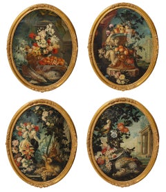 Set of 4 Oil Paintings Depicting The Four Seasons