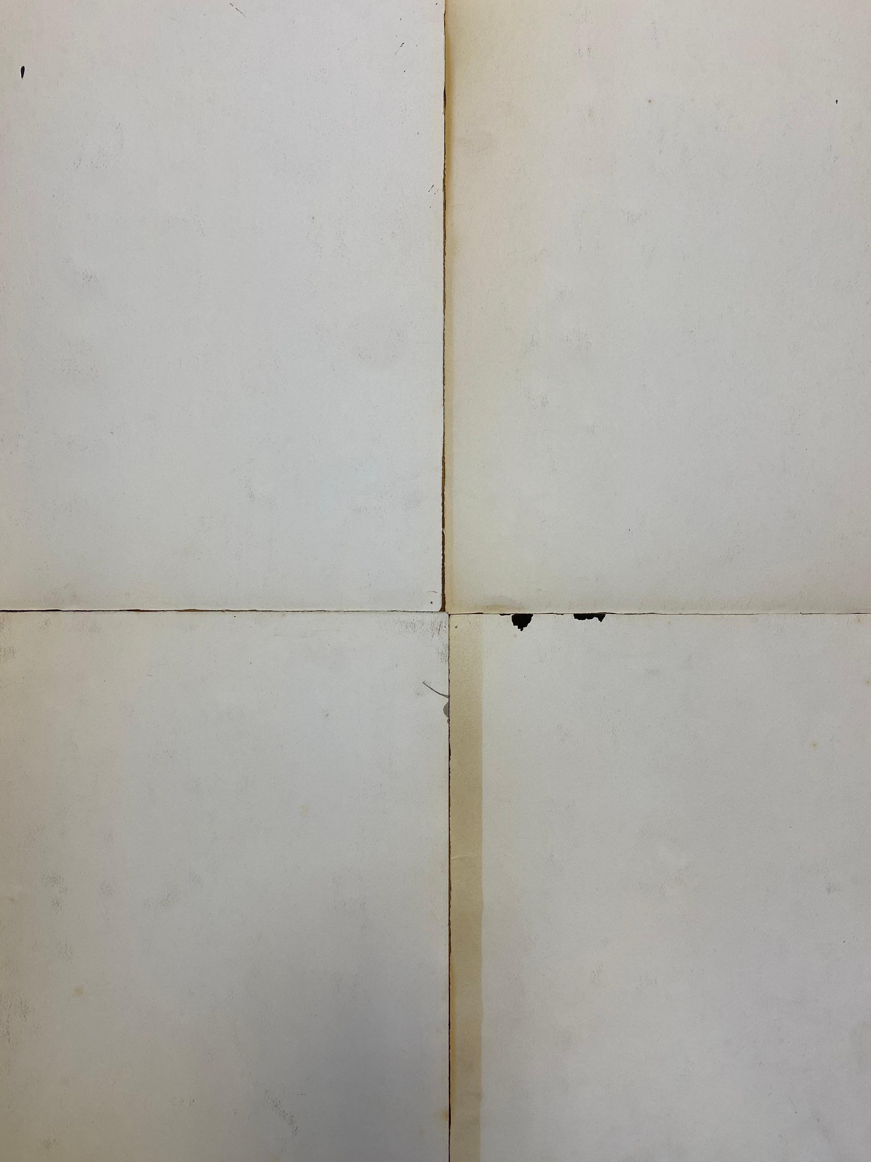 Ensemble de 4 peintures abstraites françaises originales en noir et blanc des années 1970 en vente 2