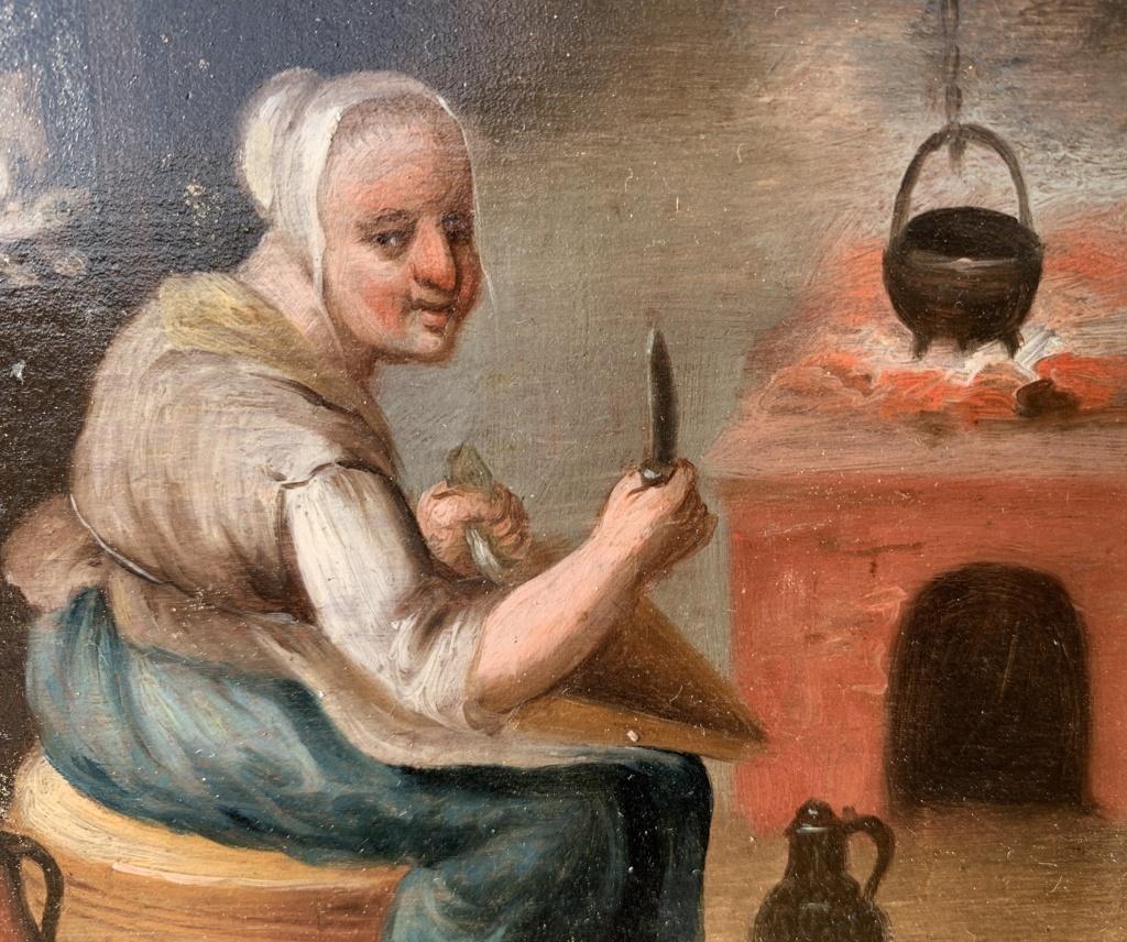 Set of Five 18th century Dutch figure paintings - Interiors scenes - Signed 4