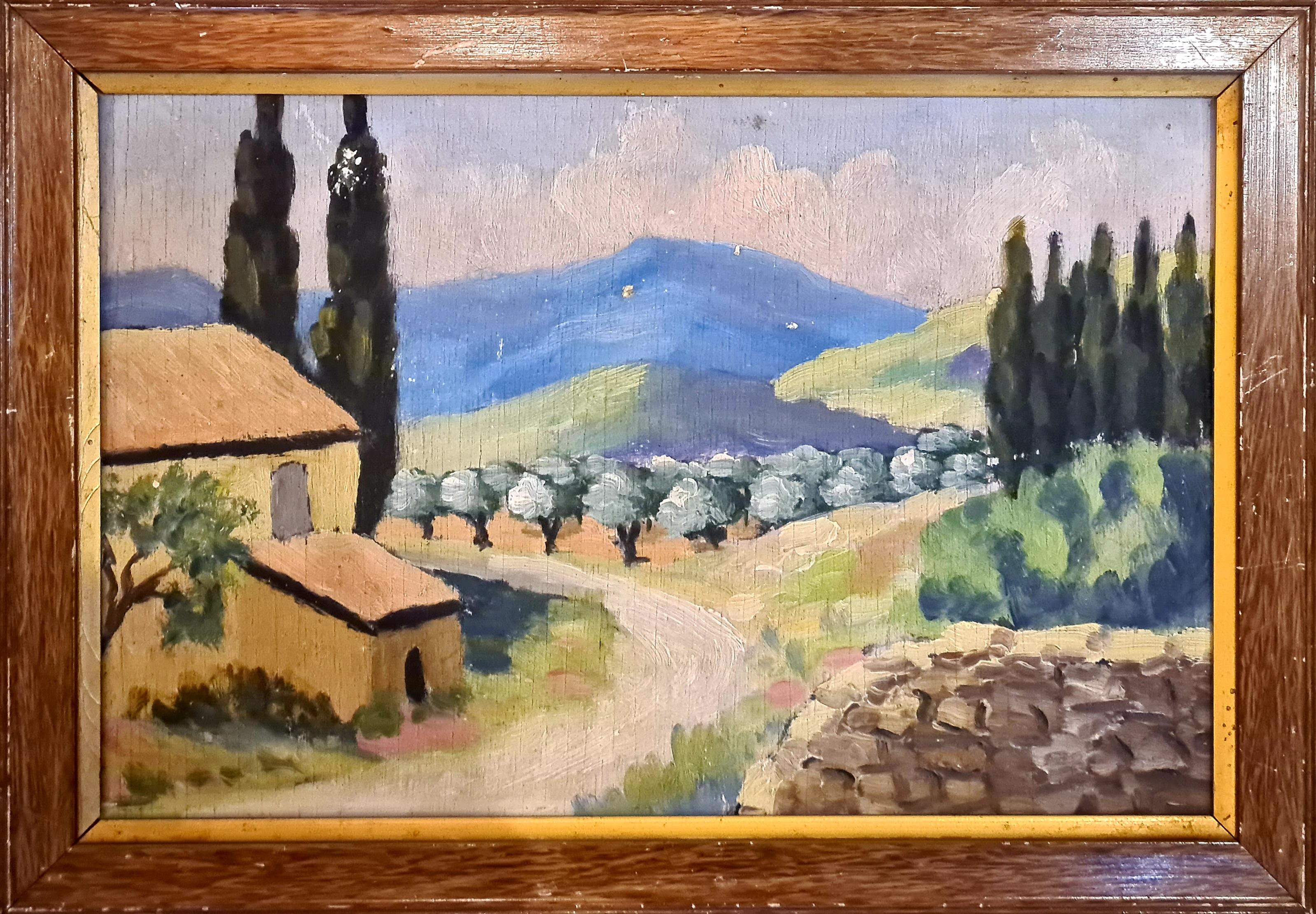 Ensemble de cinq paysages français du début du 20e siècle, Provence et Côte d'Azur - Painting de Unknown