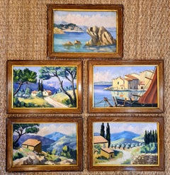 Set di cinque paesaggi francesi del primo Novecento, Provenza e Costa Azzurra
