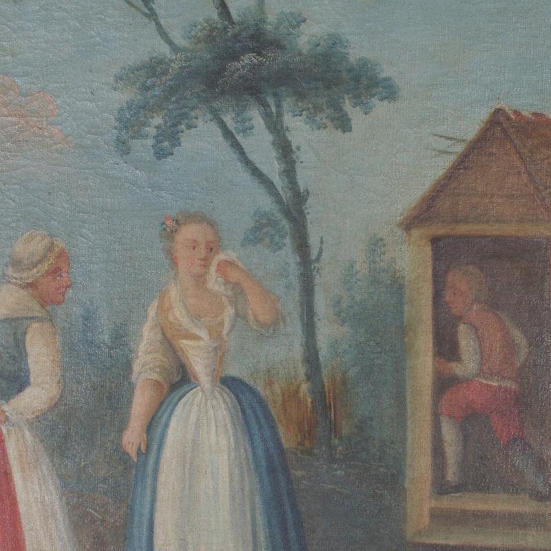 Set of Four 18th Century Romantic Italian Paintings For Sale 1