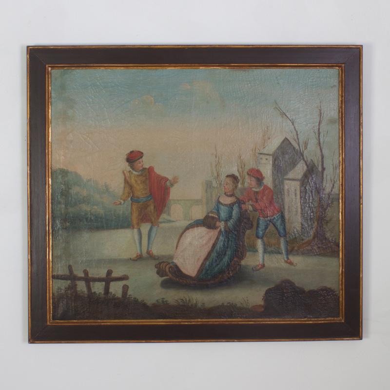 Set of Four 18th Century Romantic Italian Paintings For Sale 2