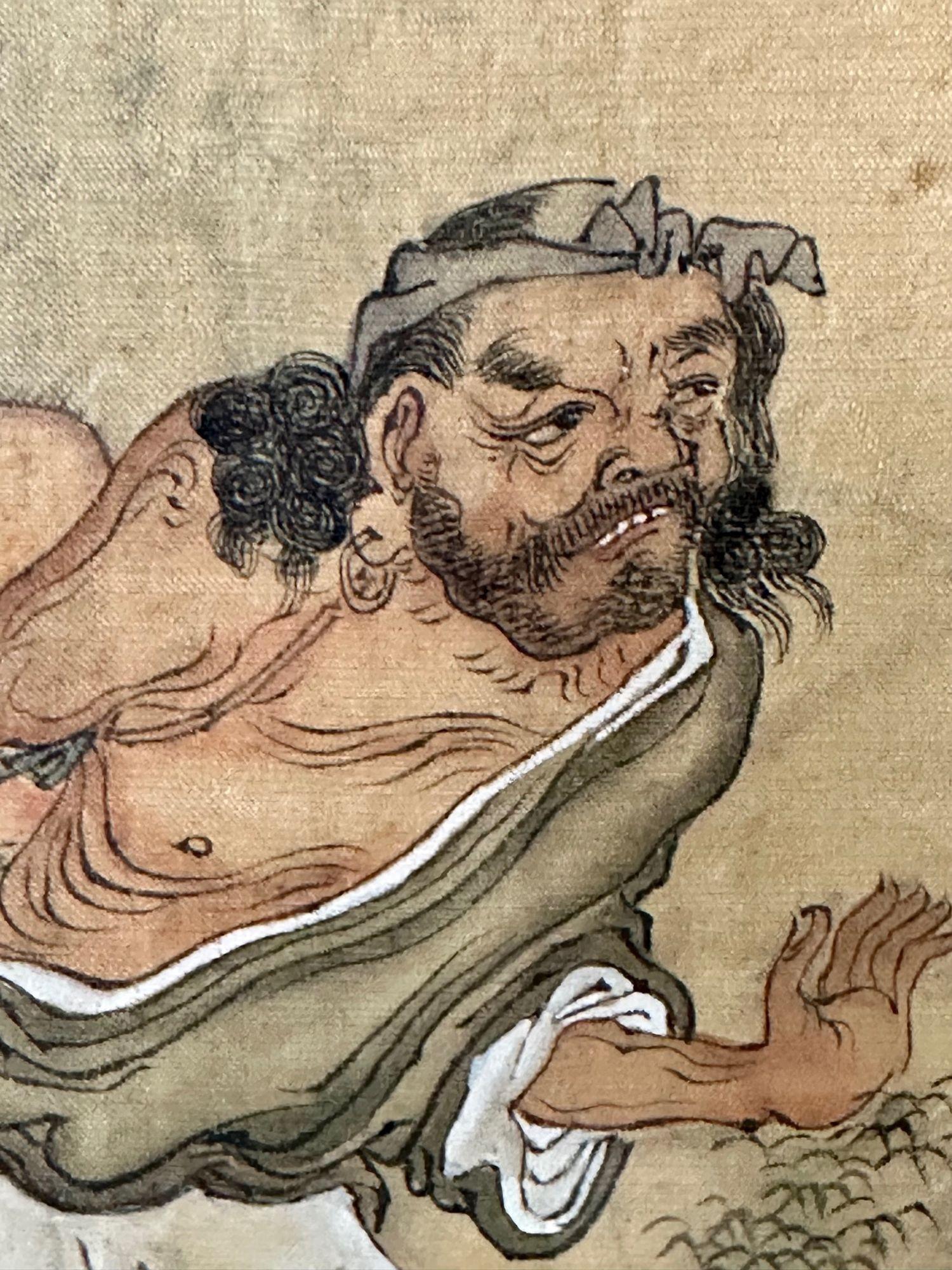 Satz von vier chinesischen Gemälden in Rosenholzrahmen, signiert, 19. im Angebot 6