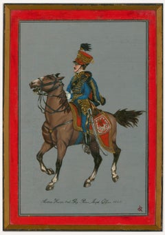Set di quattro olii della metà del XX secolo - Figure militari a cavallo
