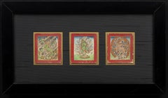 Set of Three 19th century Tibetan Tsakali with Depictions of Dancing Dakinis (B)