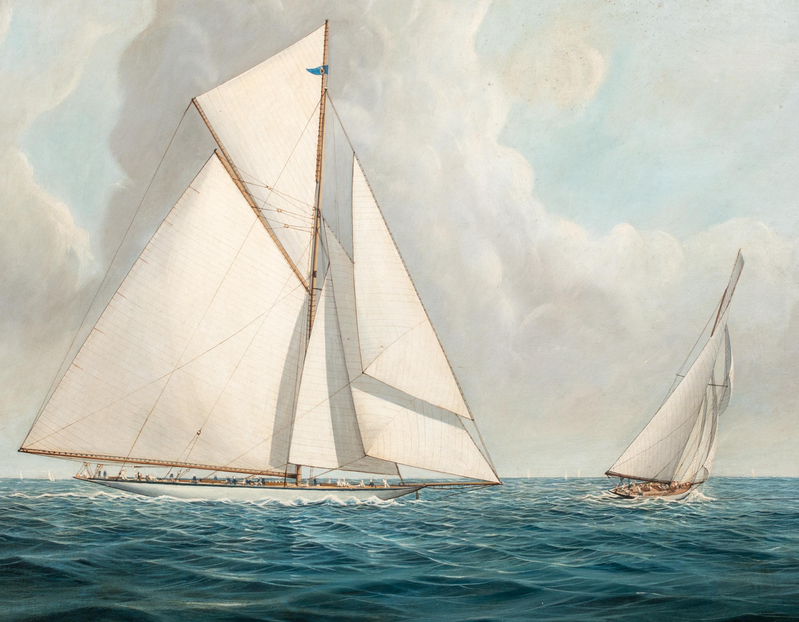 Shamrock III verfolgt die Reliance, 1903 America's Cup Yacht Race, New York, USA im Angebot 1