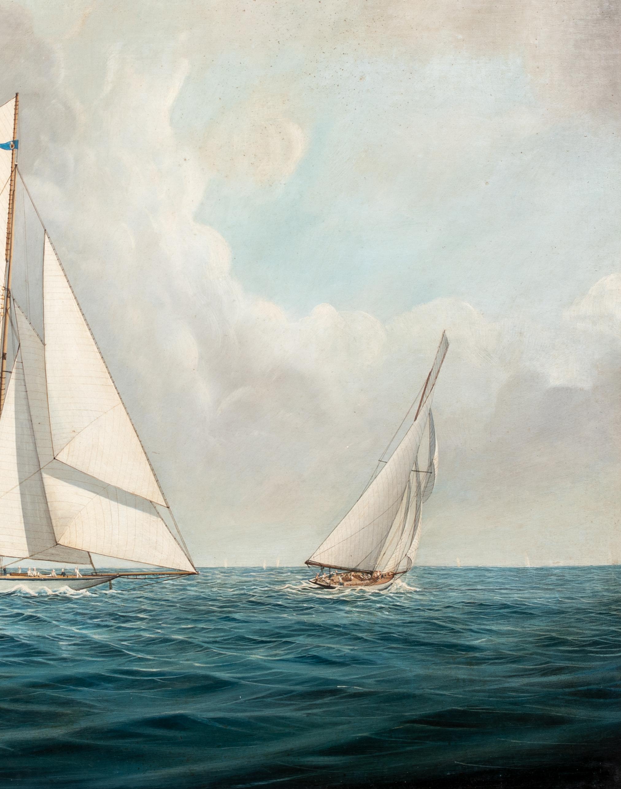 Shamrock III verfolgt die Reliance, 1903 America's Cup Yacht Race, New York, USA im Angebot 2