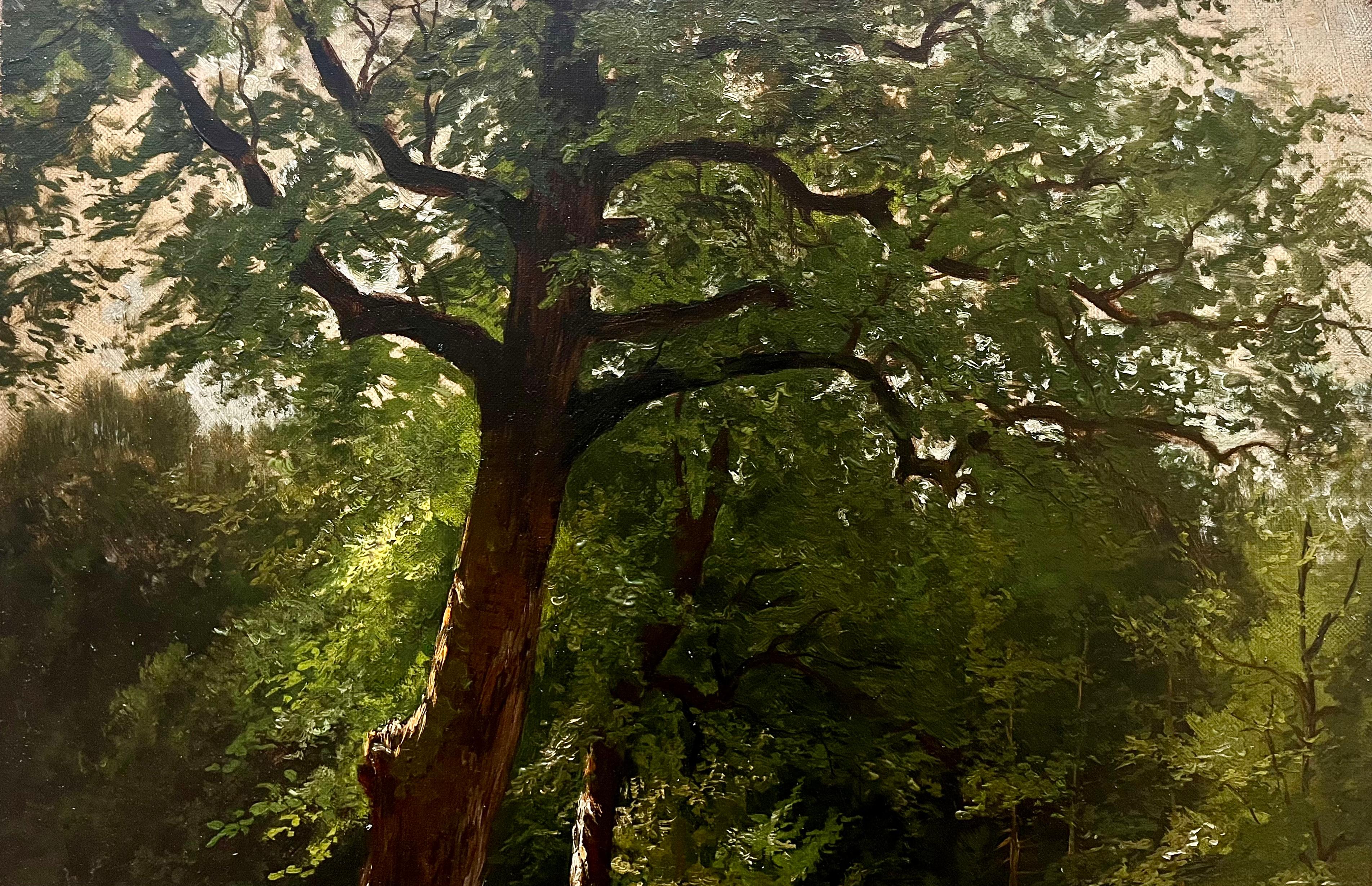 Puente cubierto en lo profundo del bosque de Nueva Inglaterra - Painting de Unknown