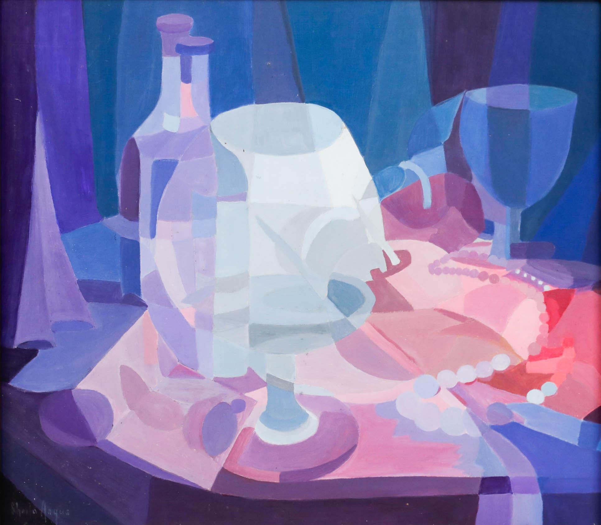 Sheila Angus  - Framed 20th Century Oil, Fractured Light - Painting by Unknown
