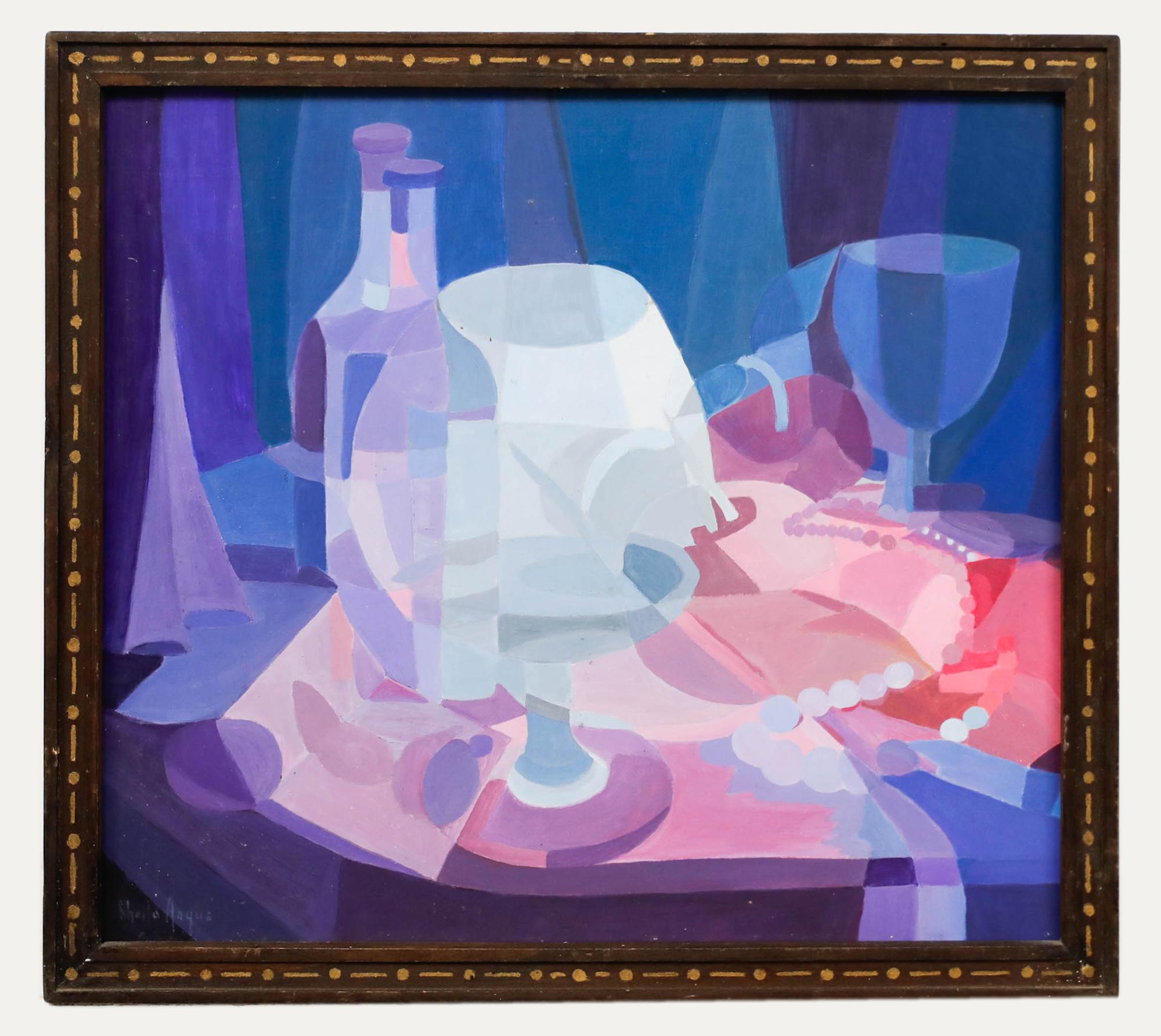 Unknown Still-Life Painting - Sheila Angus  - Framed 20th Century Oil, Fractured Light