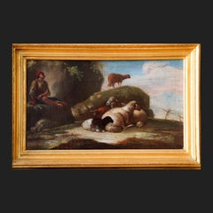 Shepherd resting in the midday sunlight —  Neapolitan painting, 18th century