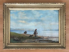 Sheperd in Oriental Dress with Sheep by the Water, Early 20th Century