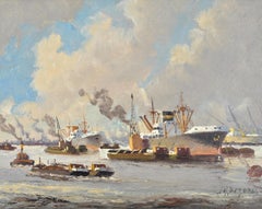 Versand von der Küste - Dänische Schiffe und Schiffsschiffe, skandinavische Malerei, 20. Jahrhundert