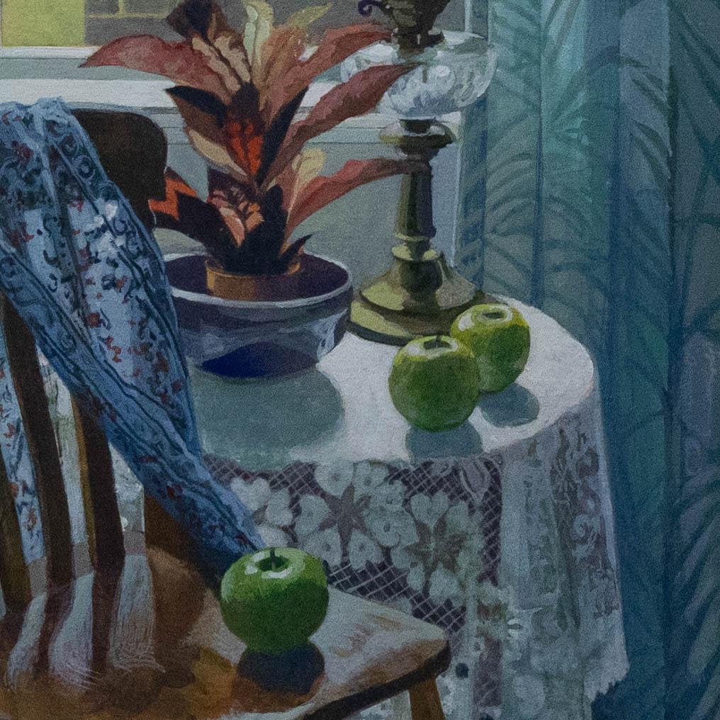 Shirley Easton - 20th Century Acrylic, Table In The Window For Sale 1