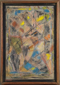 Signed American School Abstract Expressionist Original Fine Oil Painting