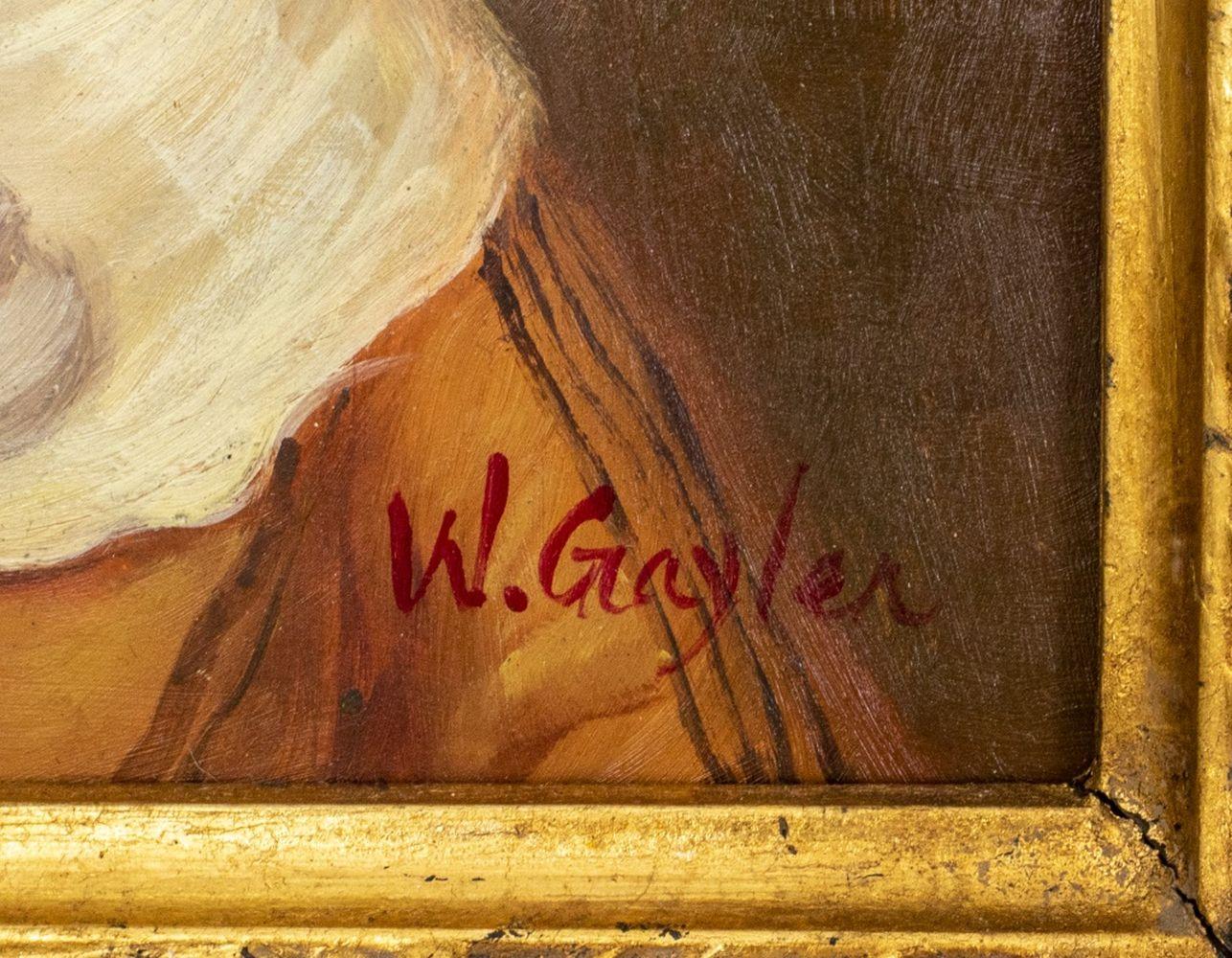 Signed American School Portrait of a Girl - Figurative Painting Marrón de Unknown