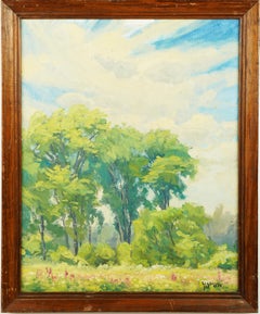  Signed Antique American Impressionist School Framed Landscape Oil Painting