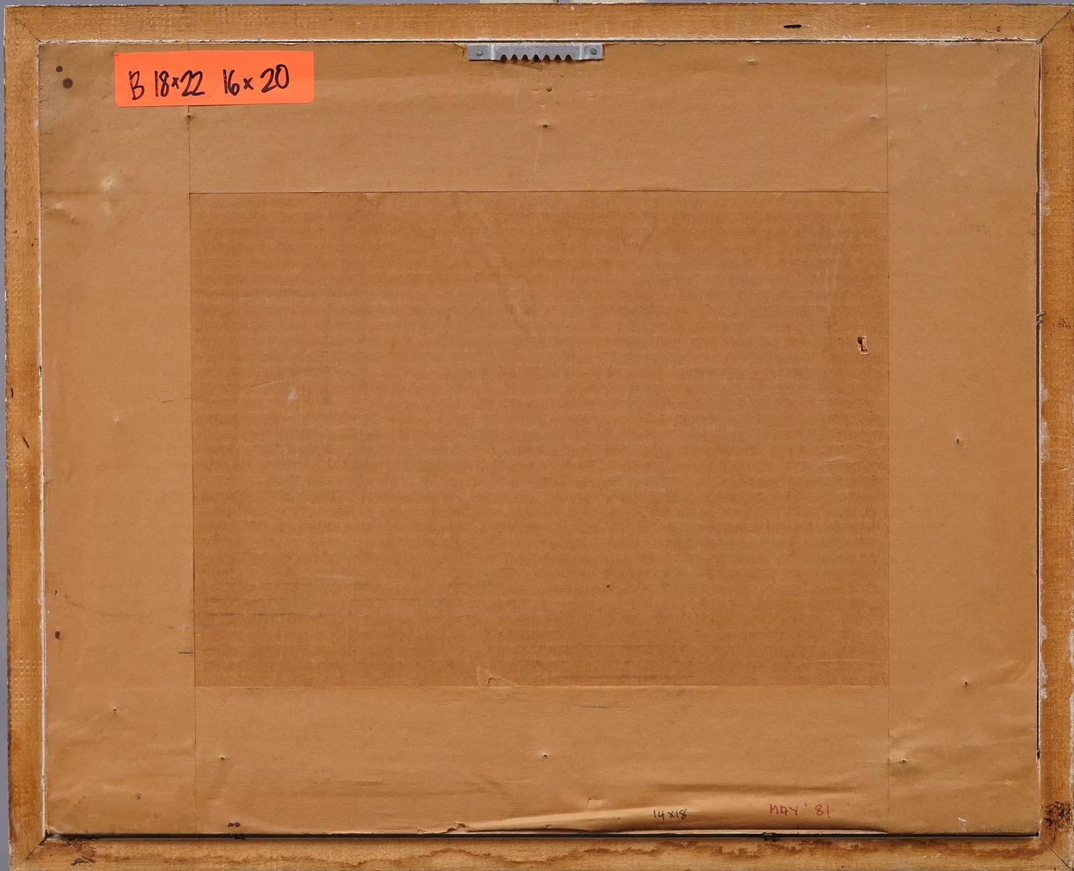 Antiguo cuadro al pastel de bodegón de sandía modernista de la escuela americana. Pastel sobre papel. Firmado. Enmarcado. Mide 18 por 22 pulgadas en total y 16 por 20 pintado solo.