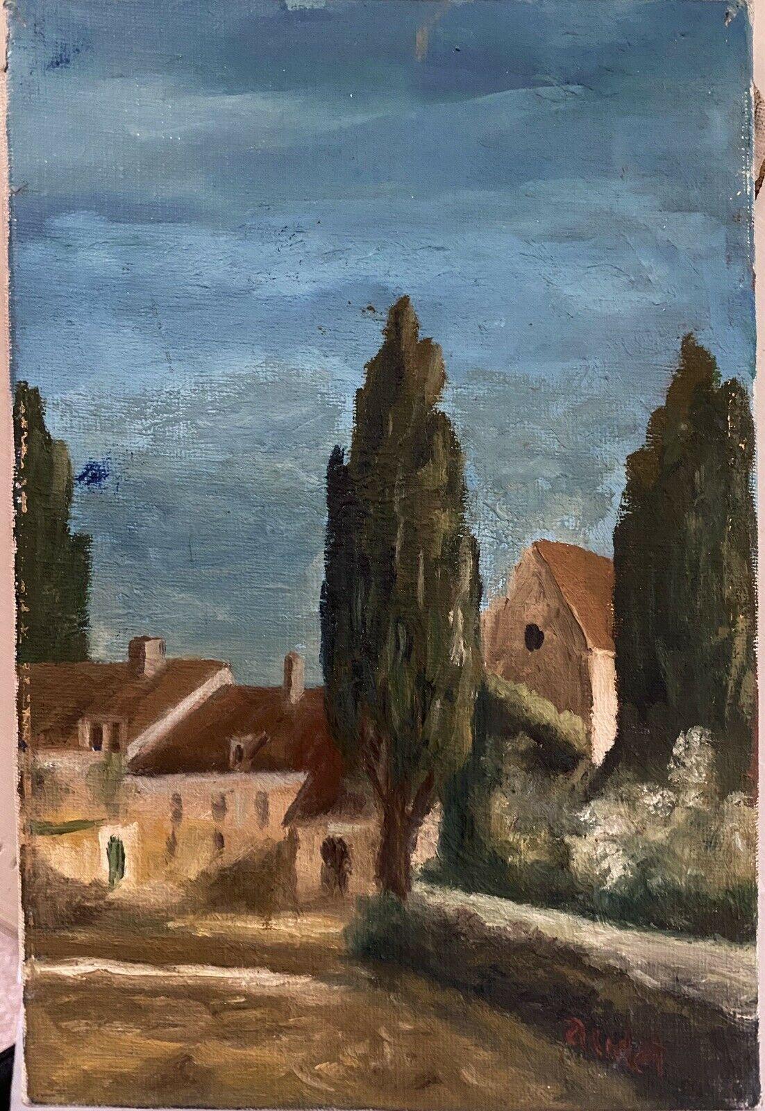 Olio post-impressionista francese firmato, Paesaggio provenzale - Painting di Unknown