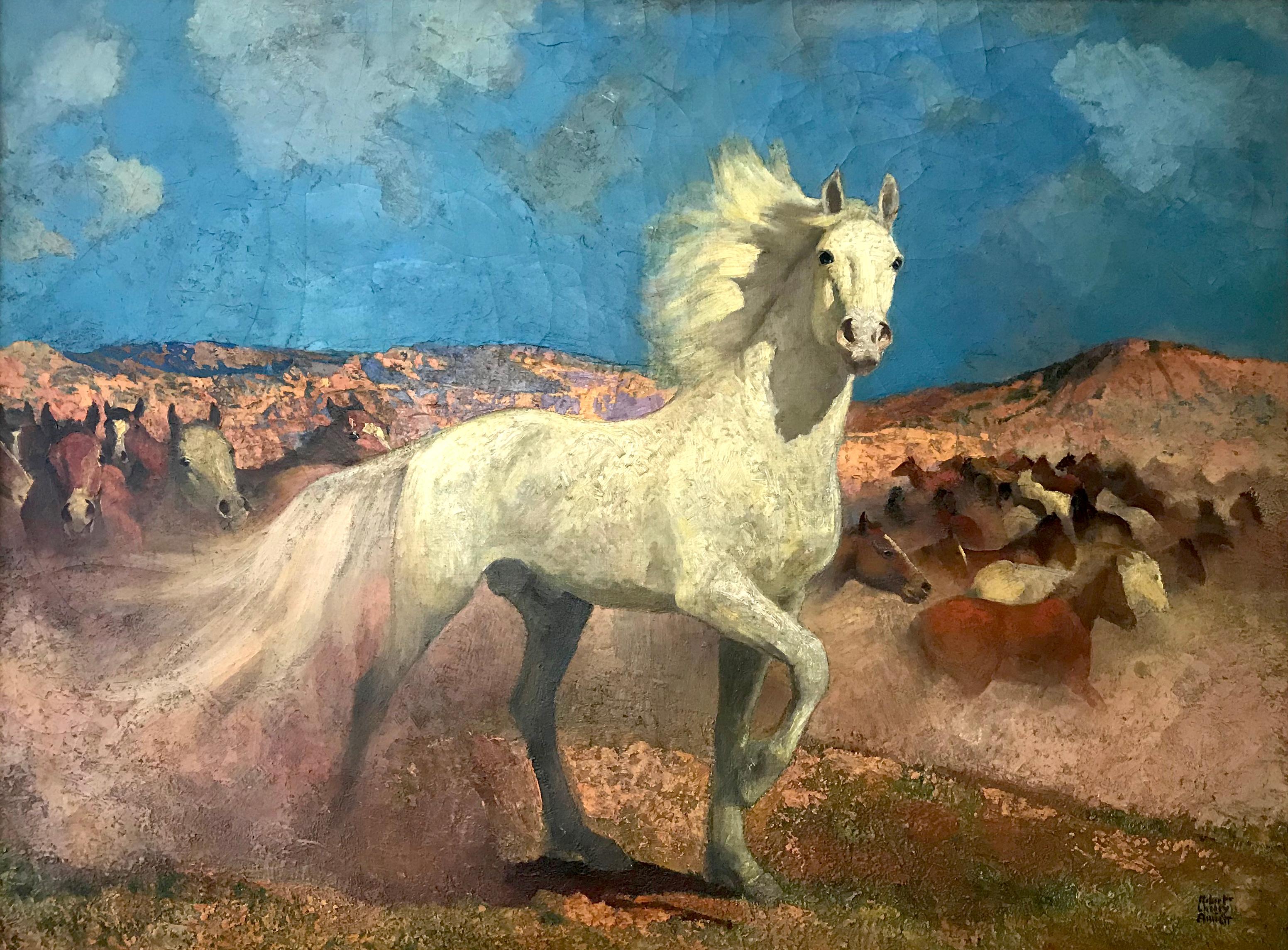 Unknown Animal Painting - signed illegible; The Horse; oil on canvas;