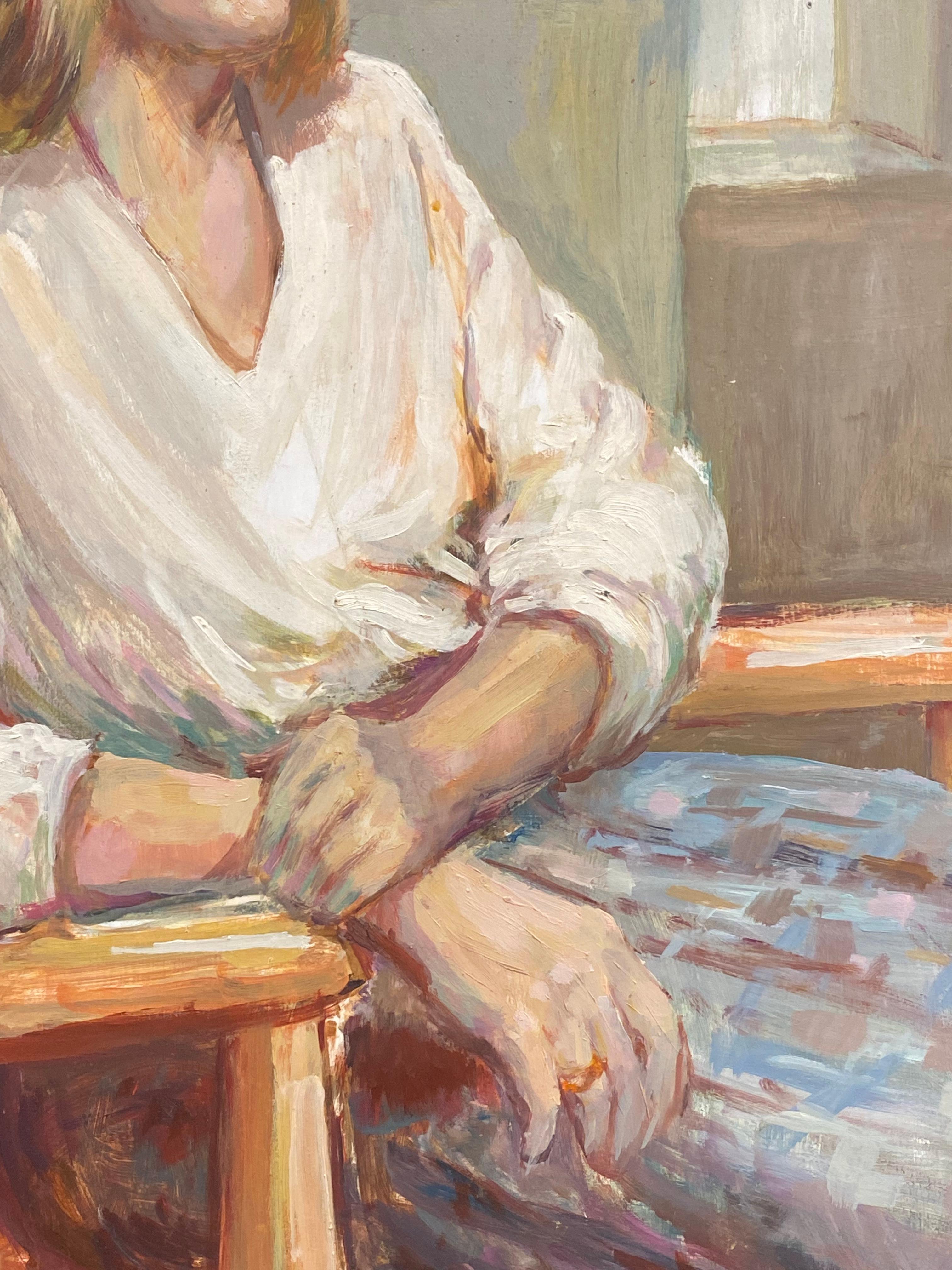 Artist: Beryl Darton (British circa 1960's)

Period: mid 20th century/ 1960's

Medium: oil painting on board, unframed

Size: 24 x 20 inches

Condition: overall very good, a very few light scuffs to the surface but nothing really detrimental to the