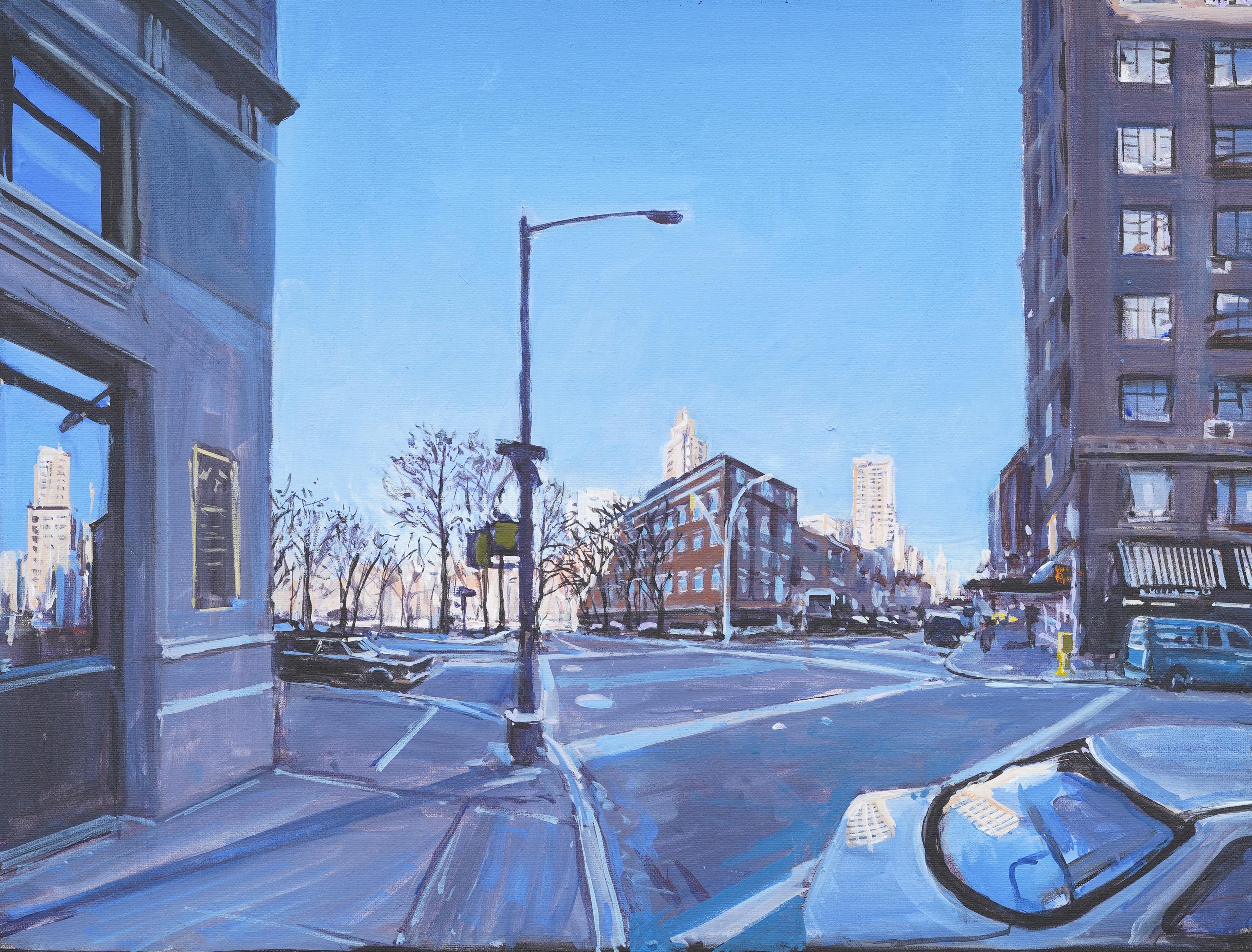 Signed Modernist New York City Street Scene Washington Square Park View Painting For Sale 2