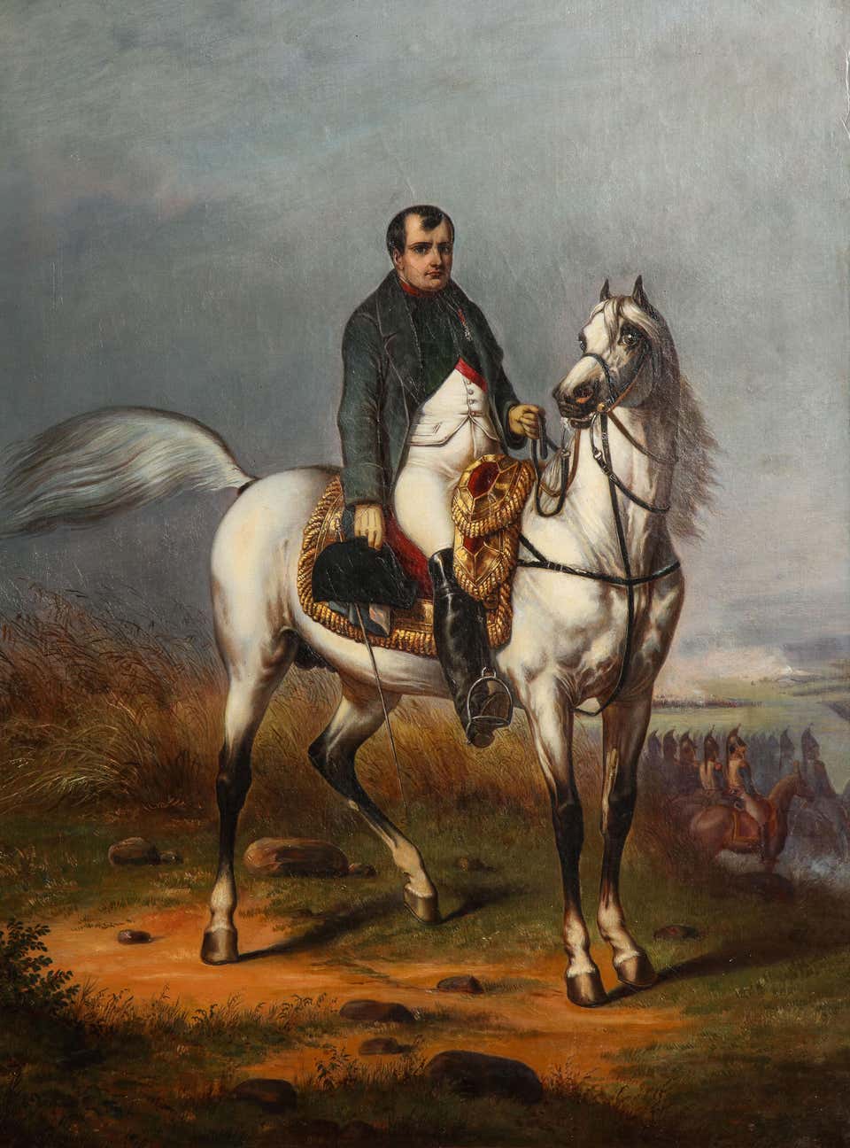 Unknown - SIGNED OIL Painting Detailed 1845 NAPOLEON Bonaparte on His ...