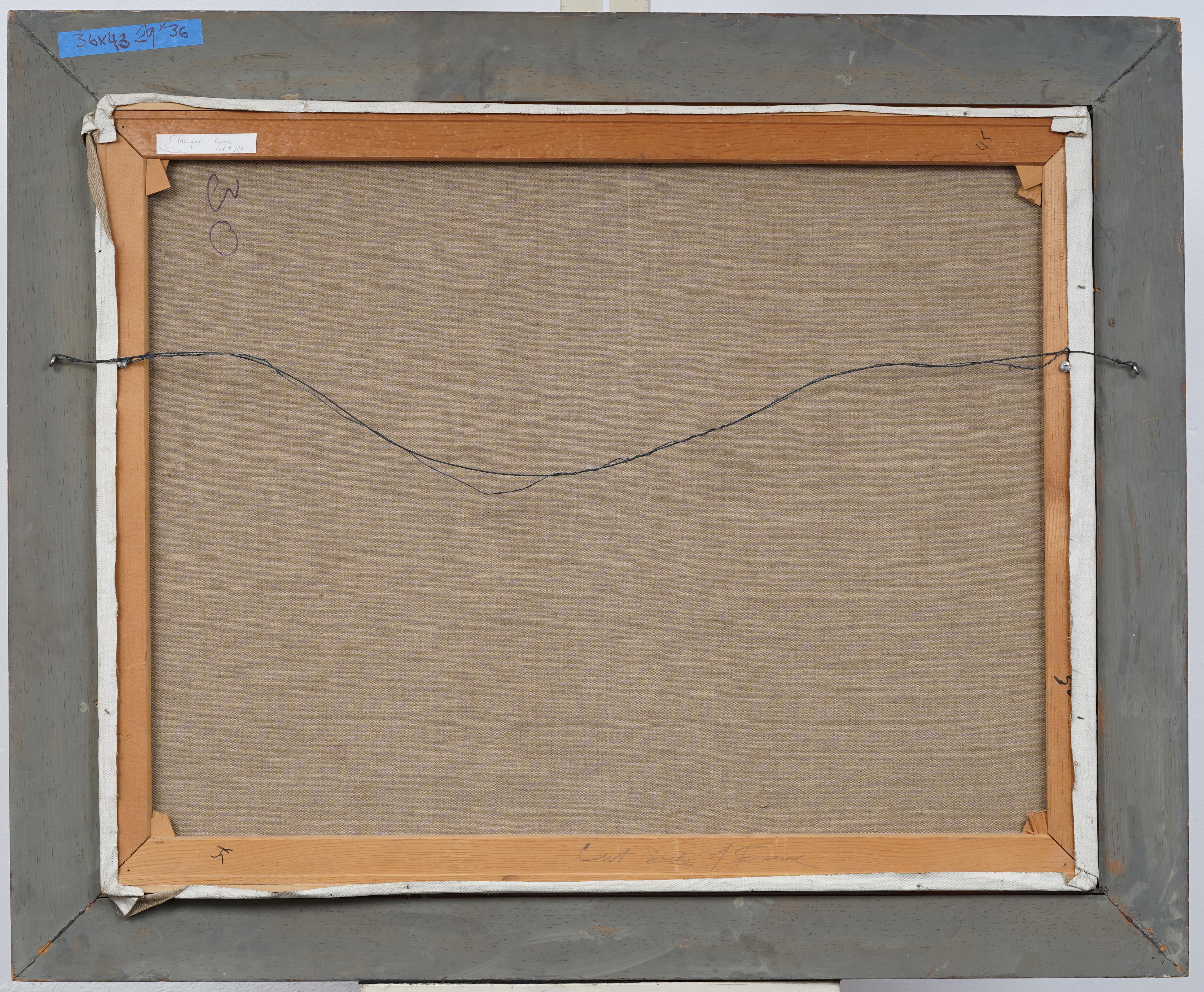 Pittura ad olio firmata Paris Modernist con cornice e firma Meloni e vino in vendita 2