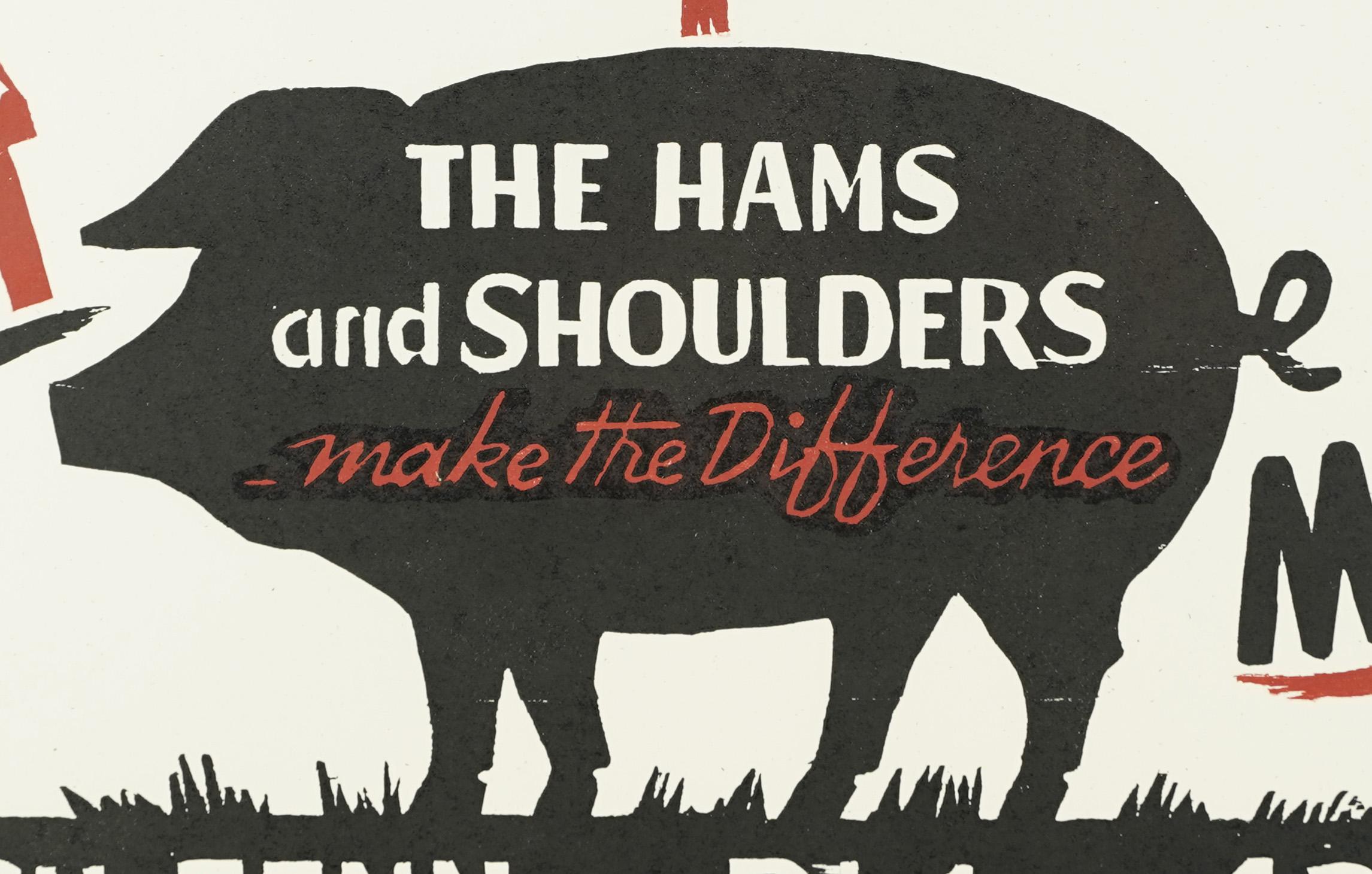 Signed Vintage Foodie Whole Hog BBQ Southern Limited Edition Poster - Modern Print by Unknown