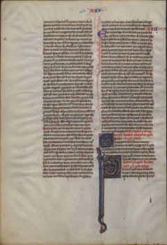 Antique Signs of an Apostle - 1250 Latin Medieval Bible Manuscript - pen ink religious