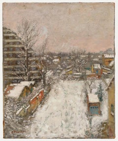 Sigurd Fredriksen (1907-1986) - Mid 20th Century Oil, Snowy Garden