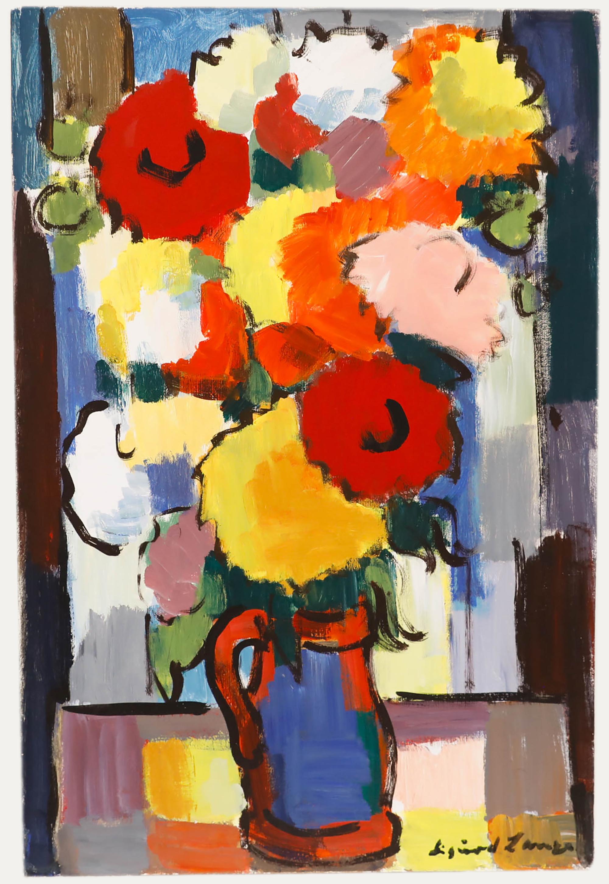 Sigurd Lange (1904-2000) - 20th Century Acrylic, The Flower Vase