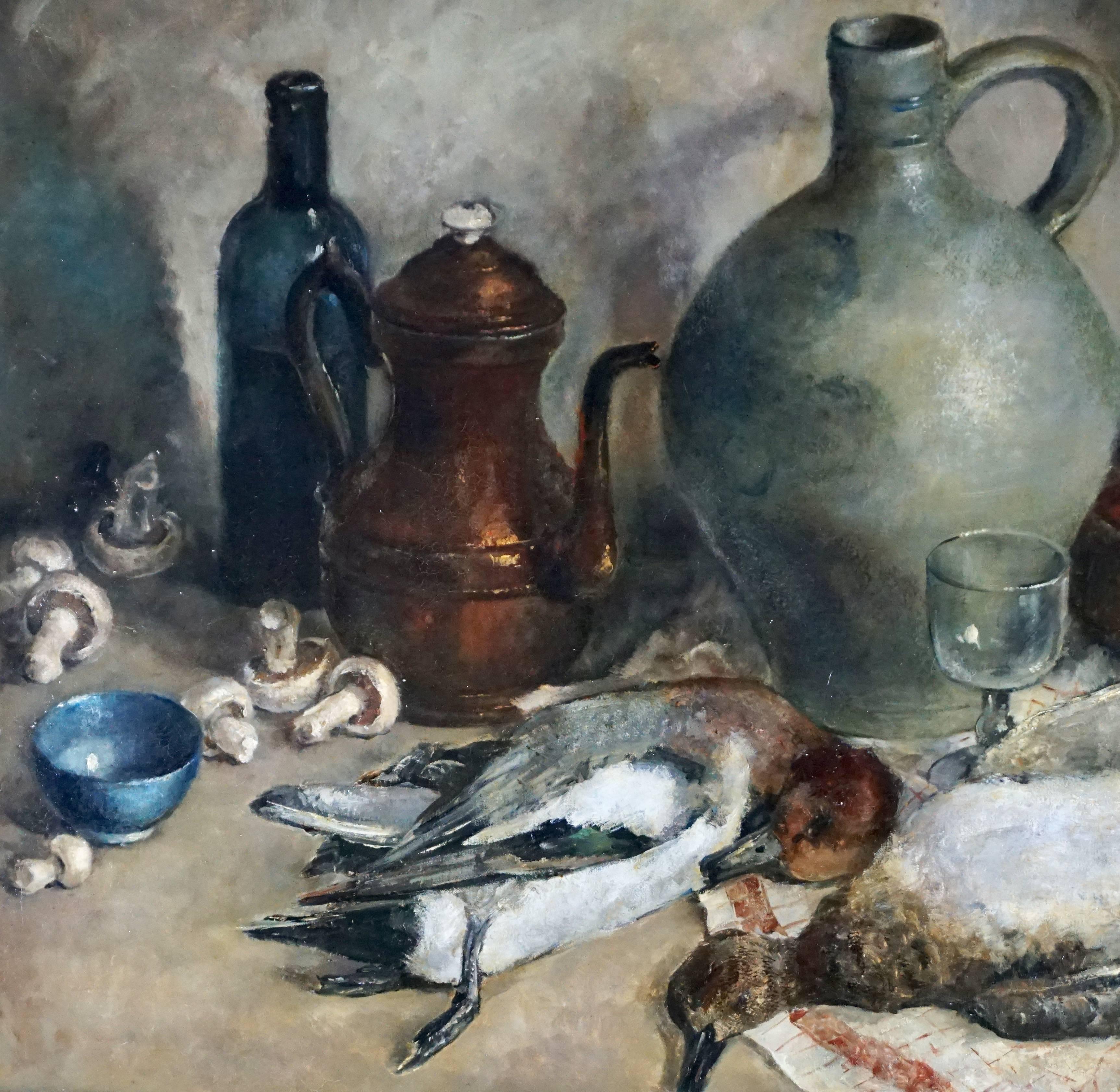 Nature morte à l'huile de Simone Lienard Mid Century Nature Mort en vente 2