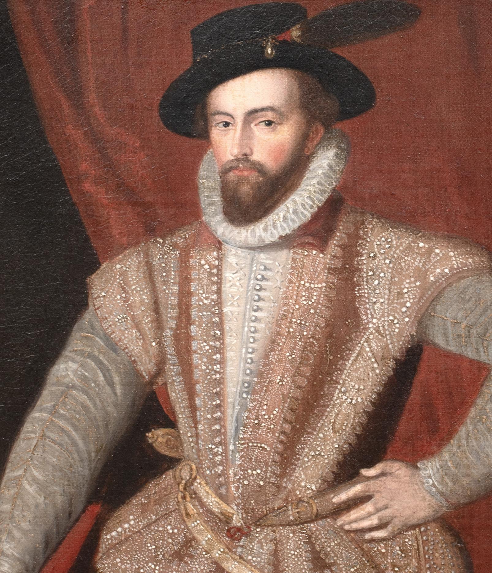 Sir Walter Raleigh (1553-1618), 16th Century  Elizabethan Court Portrait 5