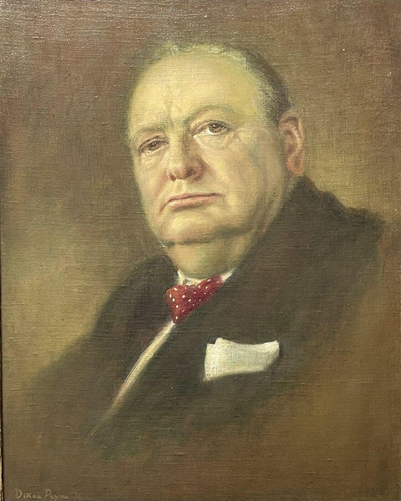 Unknown Portrait Painting - Sir Winston Churchill Portrait, signed original British oil painting