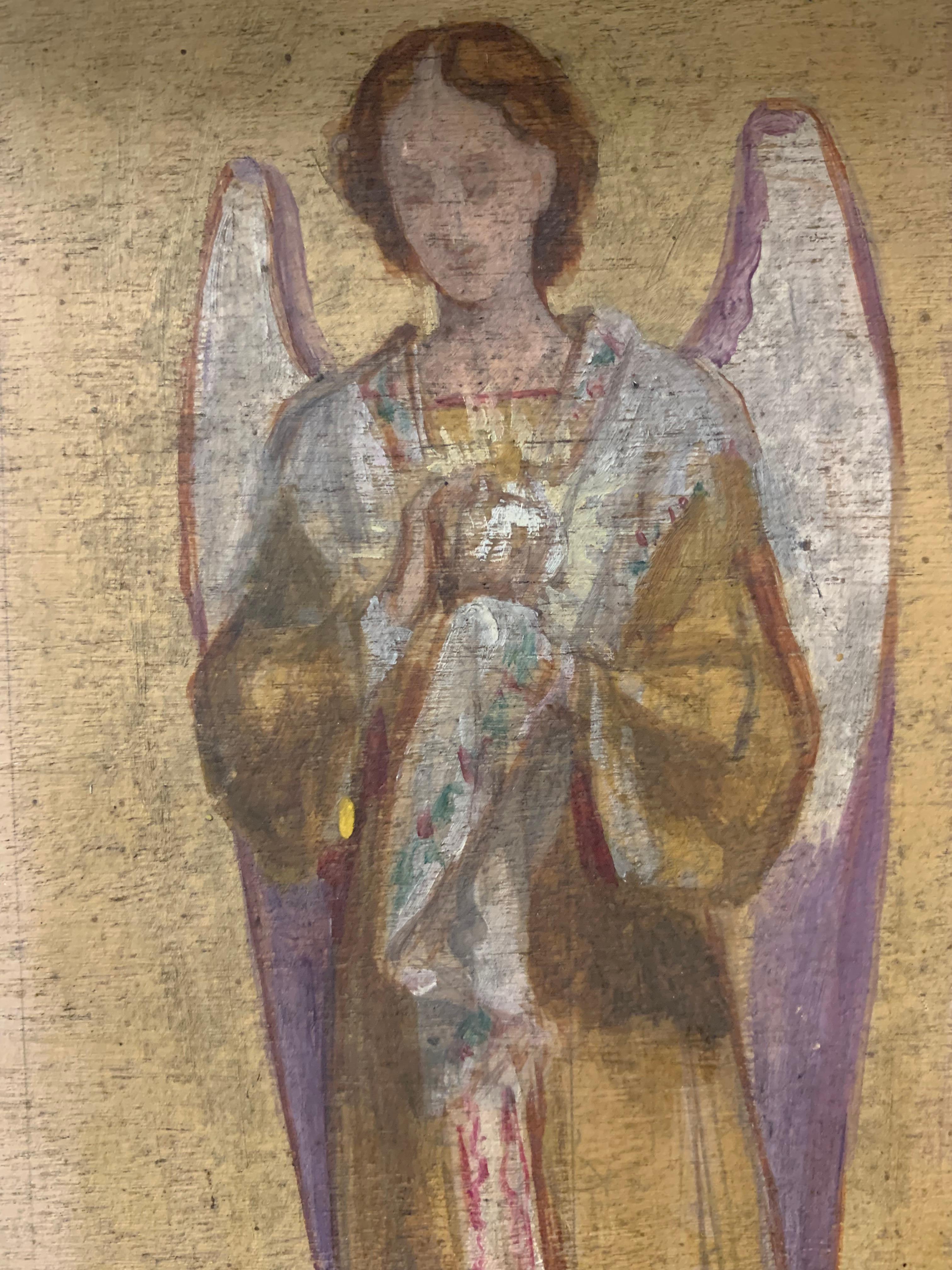 Sketch for frescoes with angels, on both sides of the panel. Late 19th century  For Sale 2