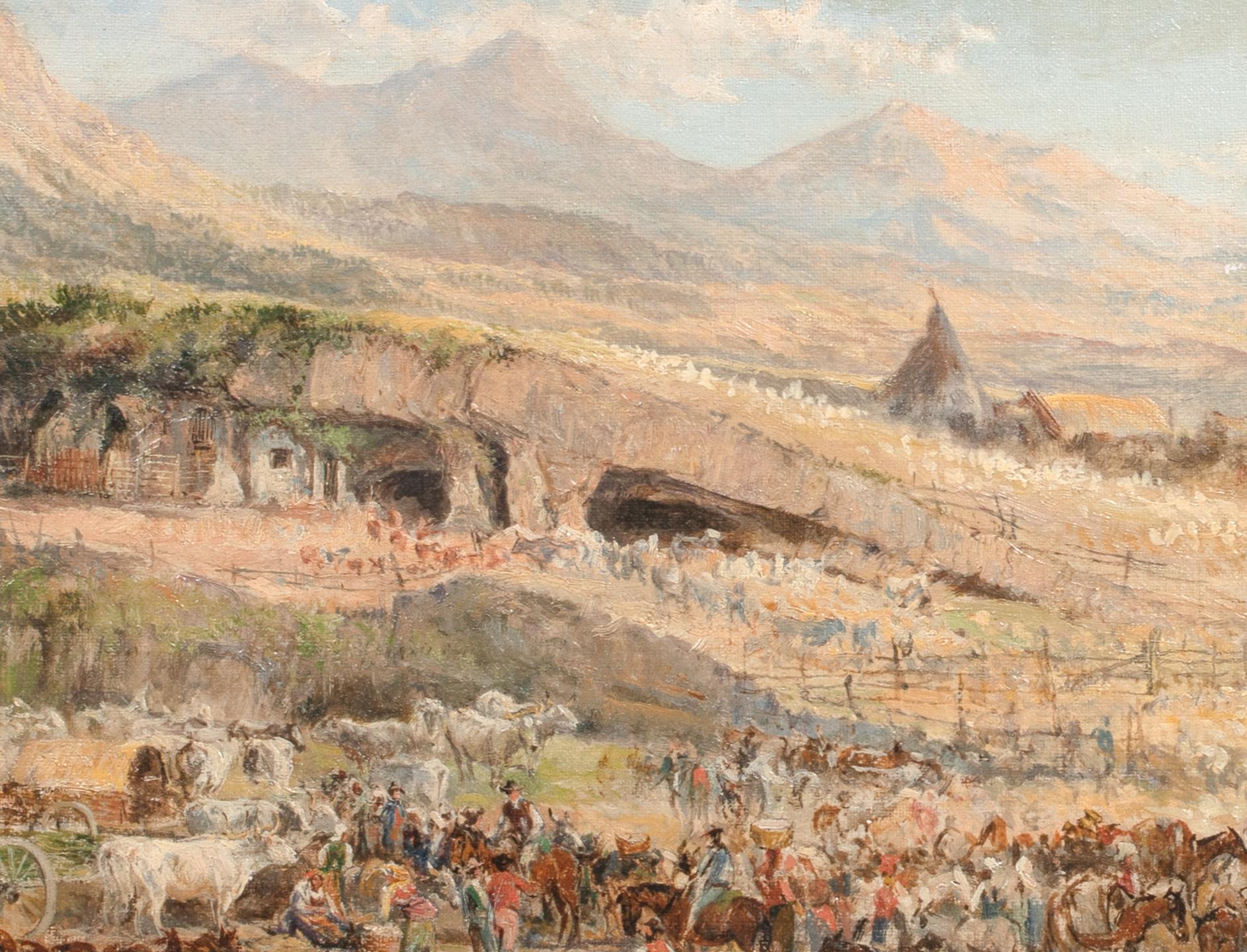 Sketch Of A Cattle Ranch, 19th Century  attributed to CHARLES SCHREYVOGEL For Sale 3