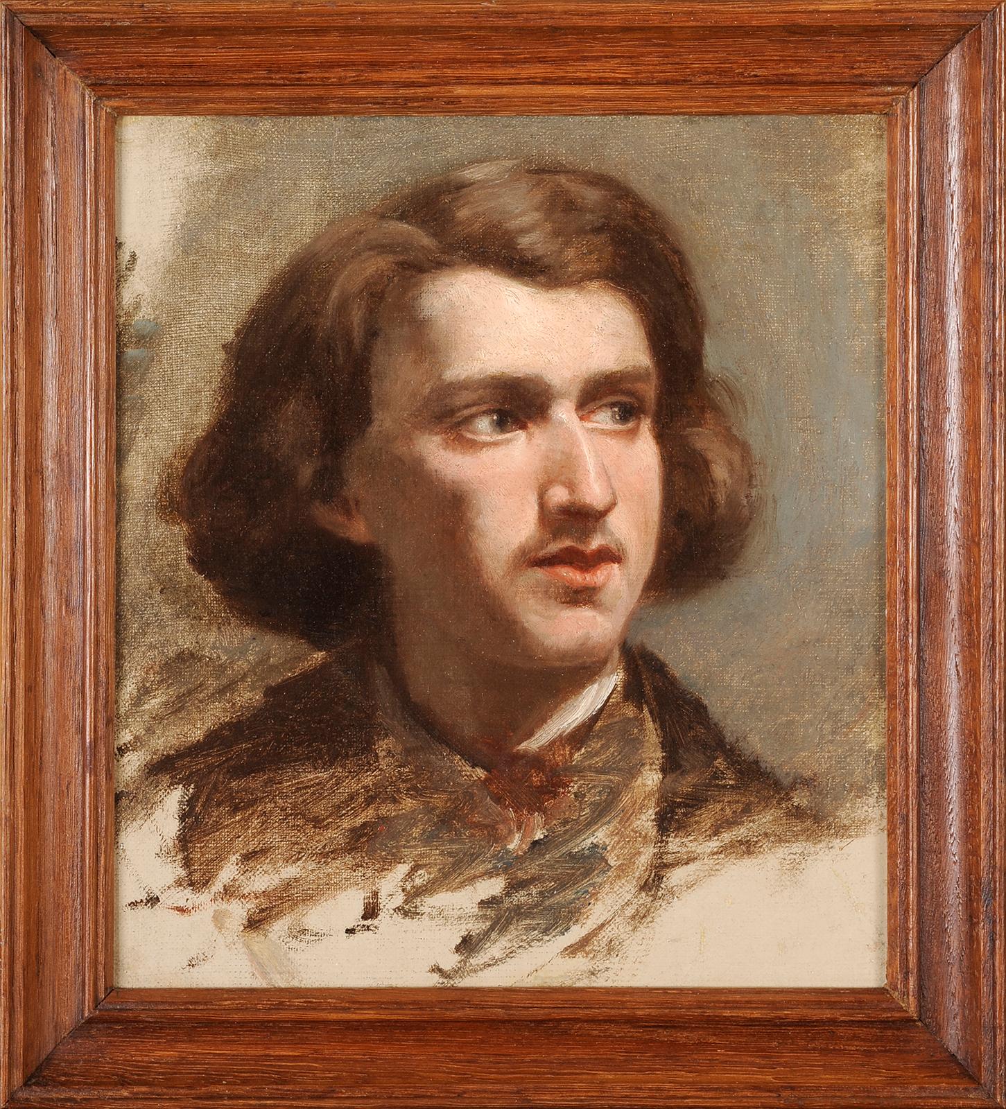 Unknown Portrait Painting - Sketch of a dandy portrait