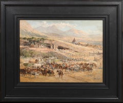 Sketch Of An Ameircan Cattle Ranch, 19th Century