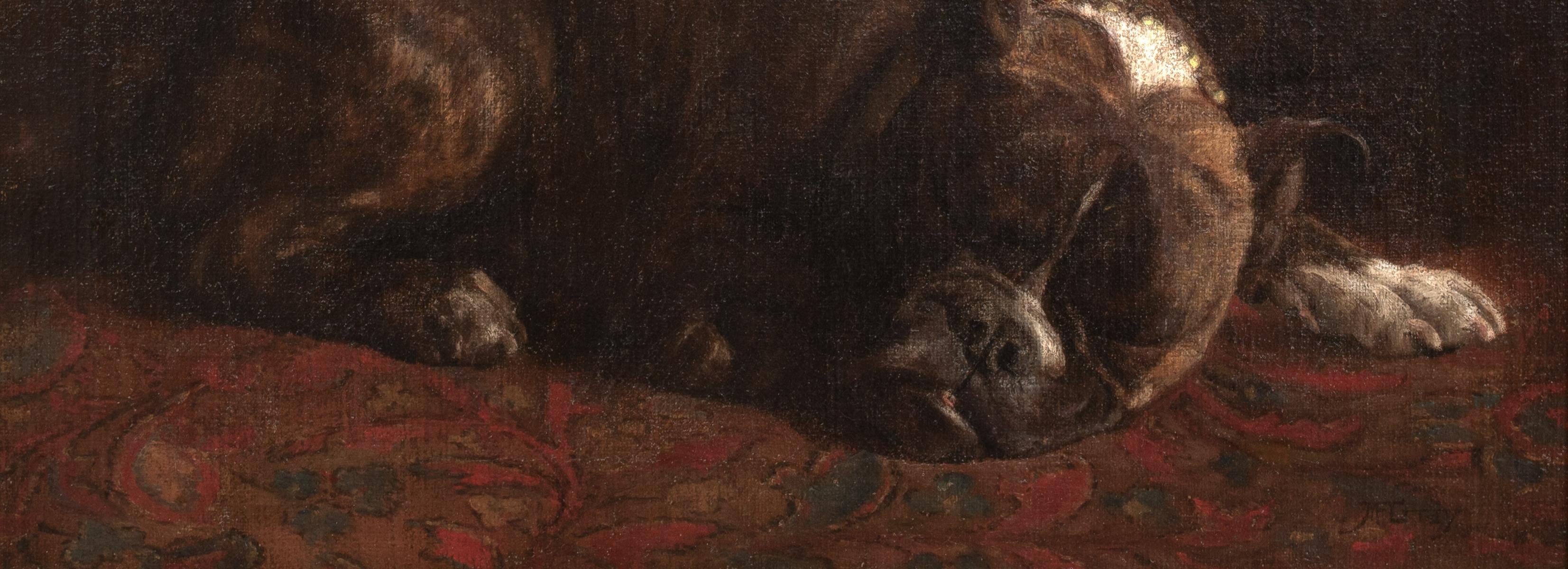 Chien américain endormi, 19ème siècle  par MONICA GRAY (19ème siècle) en vente 6