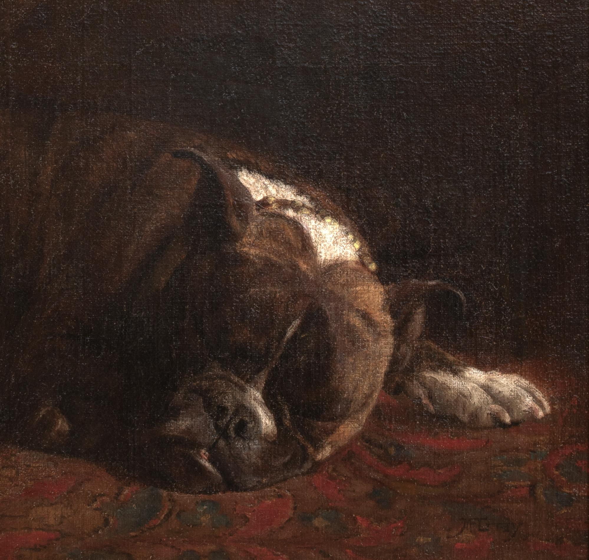 Chien américain endormi, 19ème siècle  par MONICA GRAY (19ème siècle) en vente 2