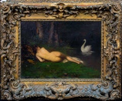 Sleeping Nude & Swan, 19th Century 