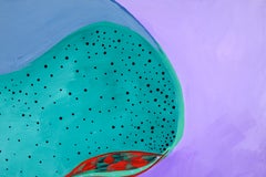 Durmiendo con rosas - Figurativo modernista en acrílico sobre lienzo