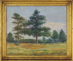 Small Early 20th Century California Plein Air Pine Trees Landscape
